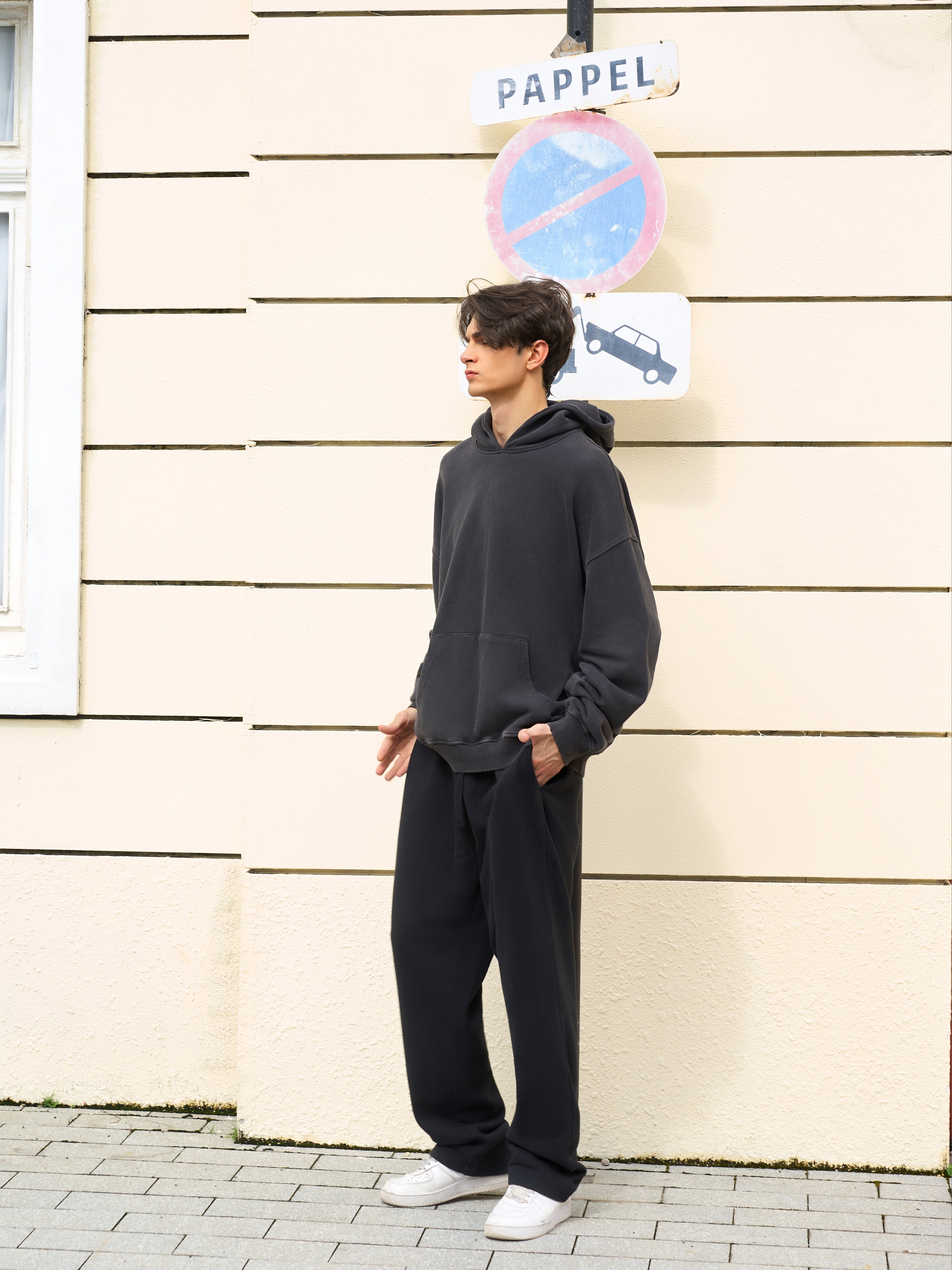 Men's Oversized Vintage Black Hoodie