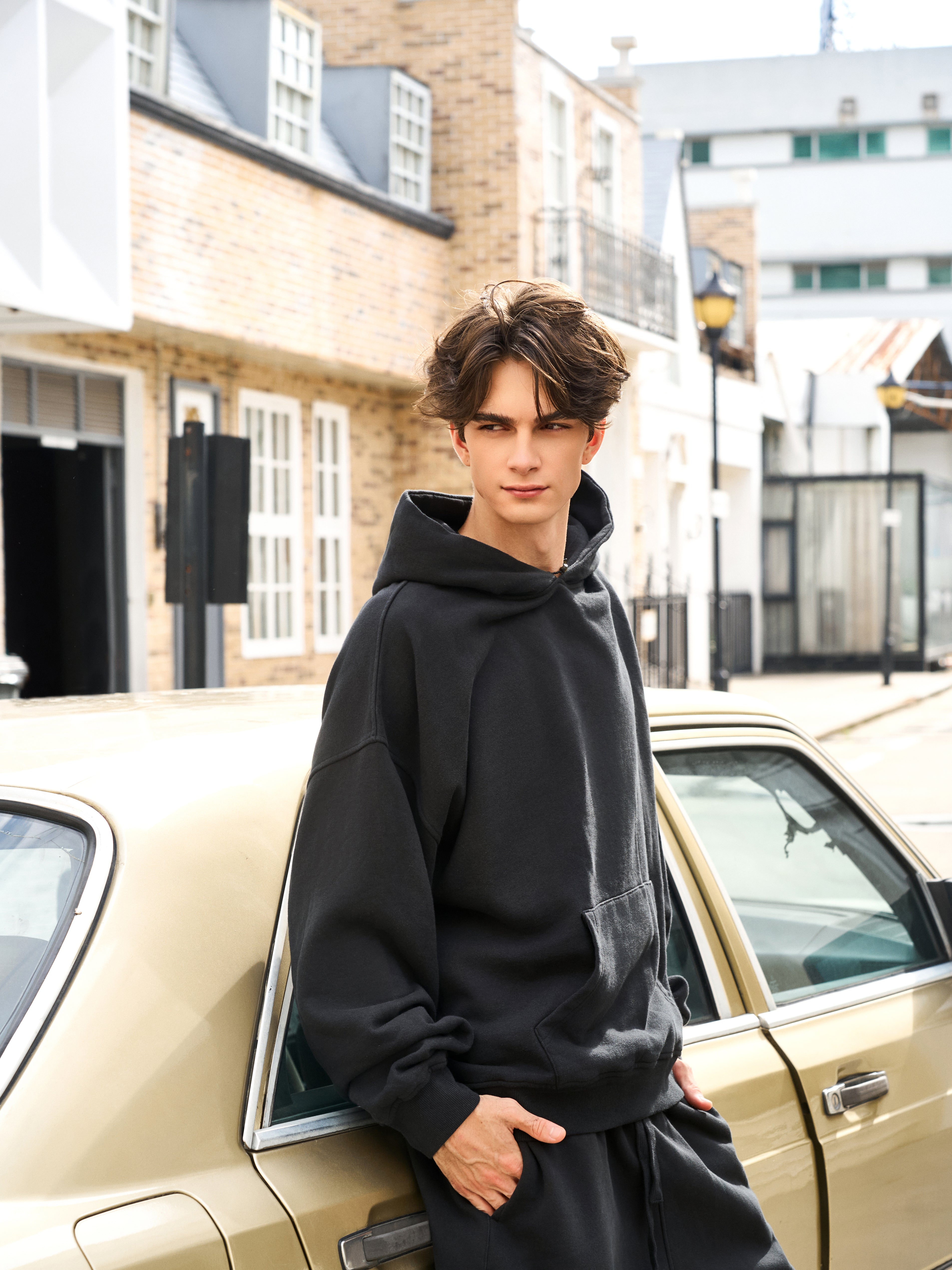 Men's Oversized Black Hoodie