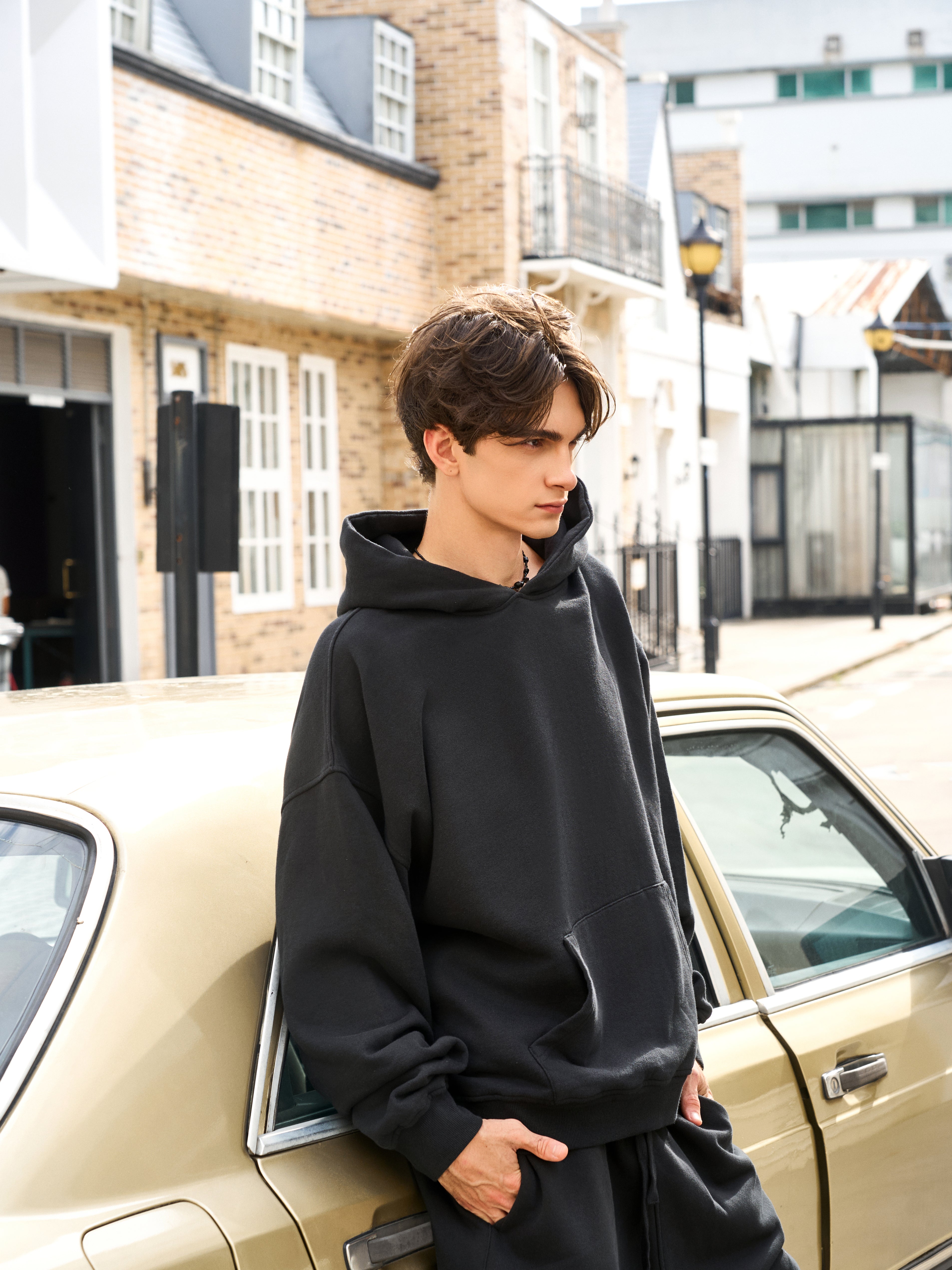 Men's Oversized Black Hoodie