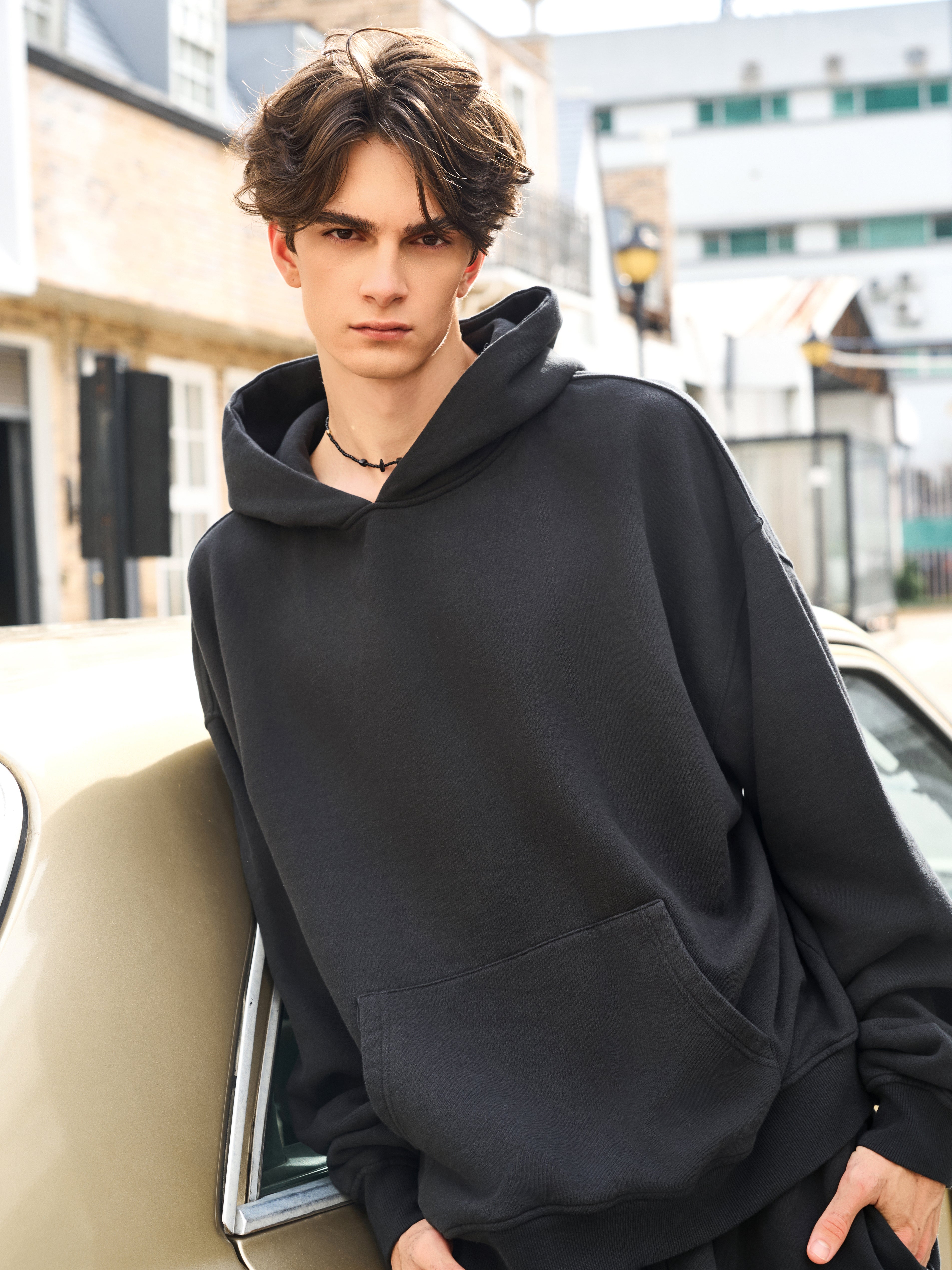 Men's Oversized Black Hoodie