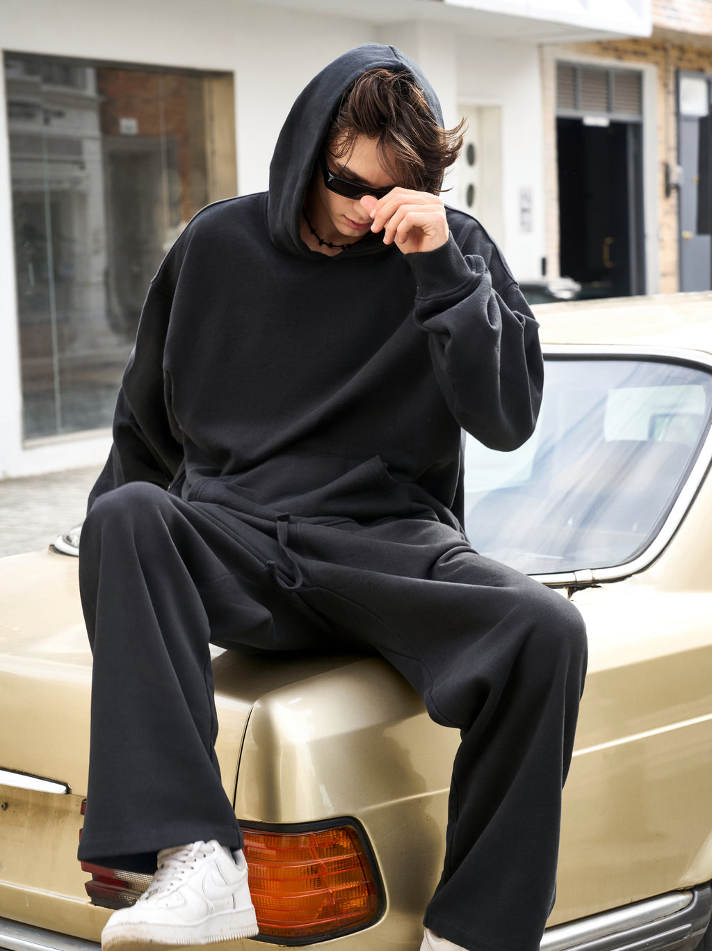 Men's Oversized Black Hoodie