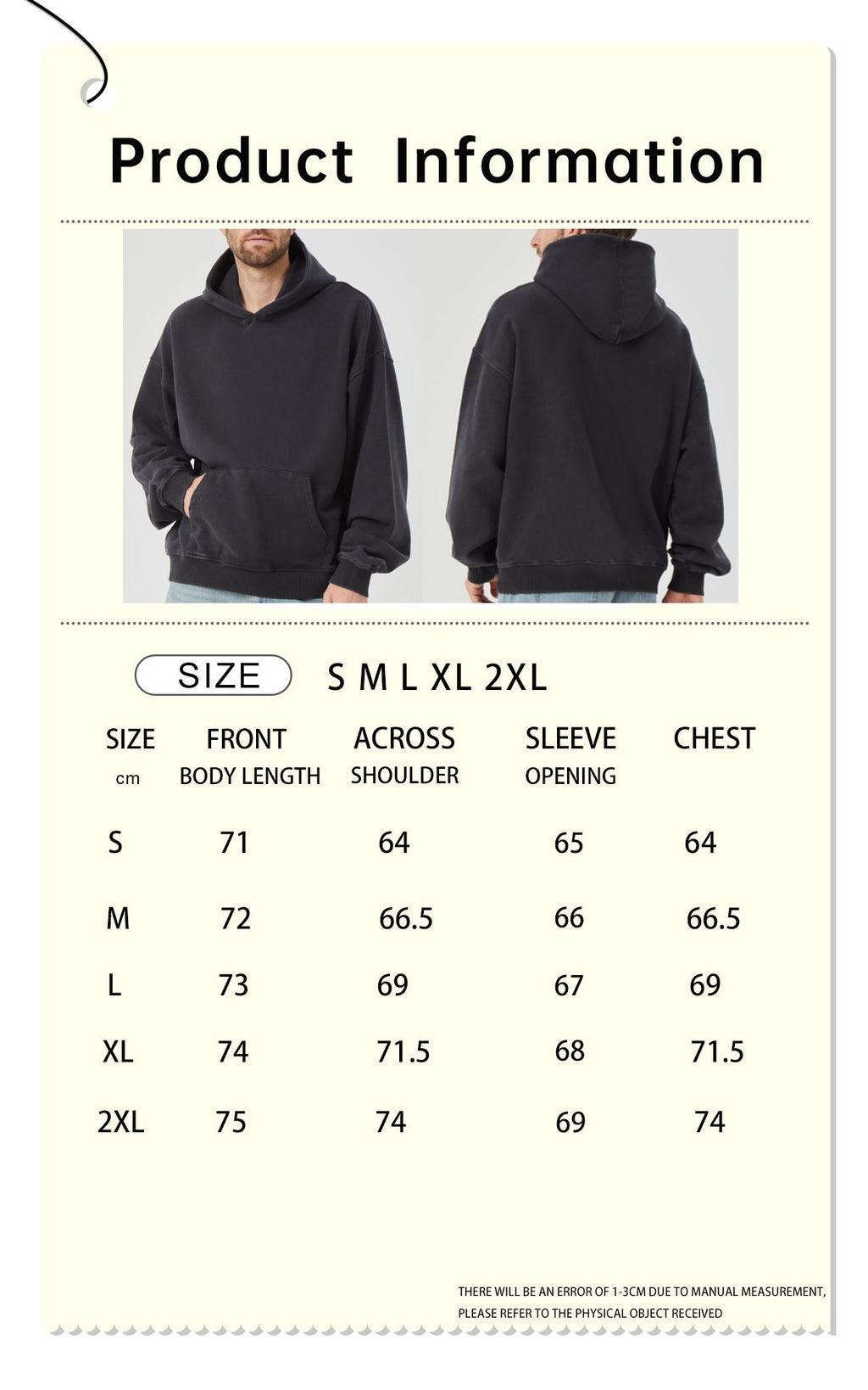 Men's Oversize Vintage black side pocket hoodie