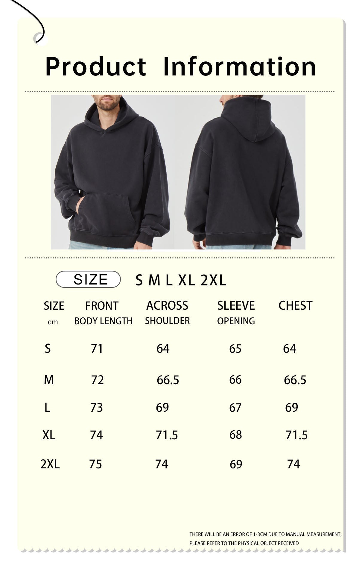 Men's Oversize Vintage black side pocket hoodie