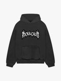 Men's Print  Oversized Black Hoodie